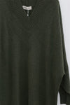 SWAYING/KNIT V-neck wide dress SW23AW2L21 dark green PS65